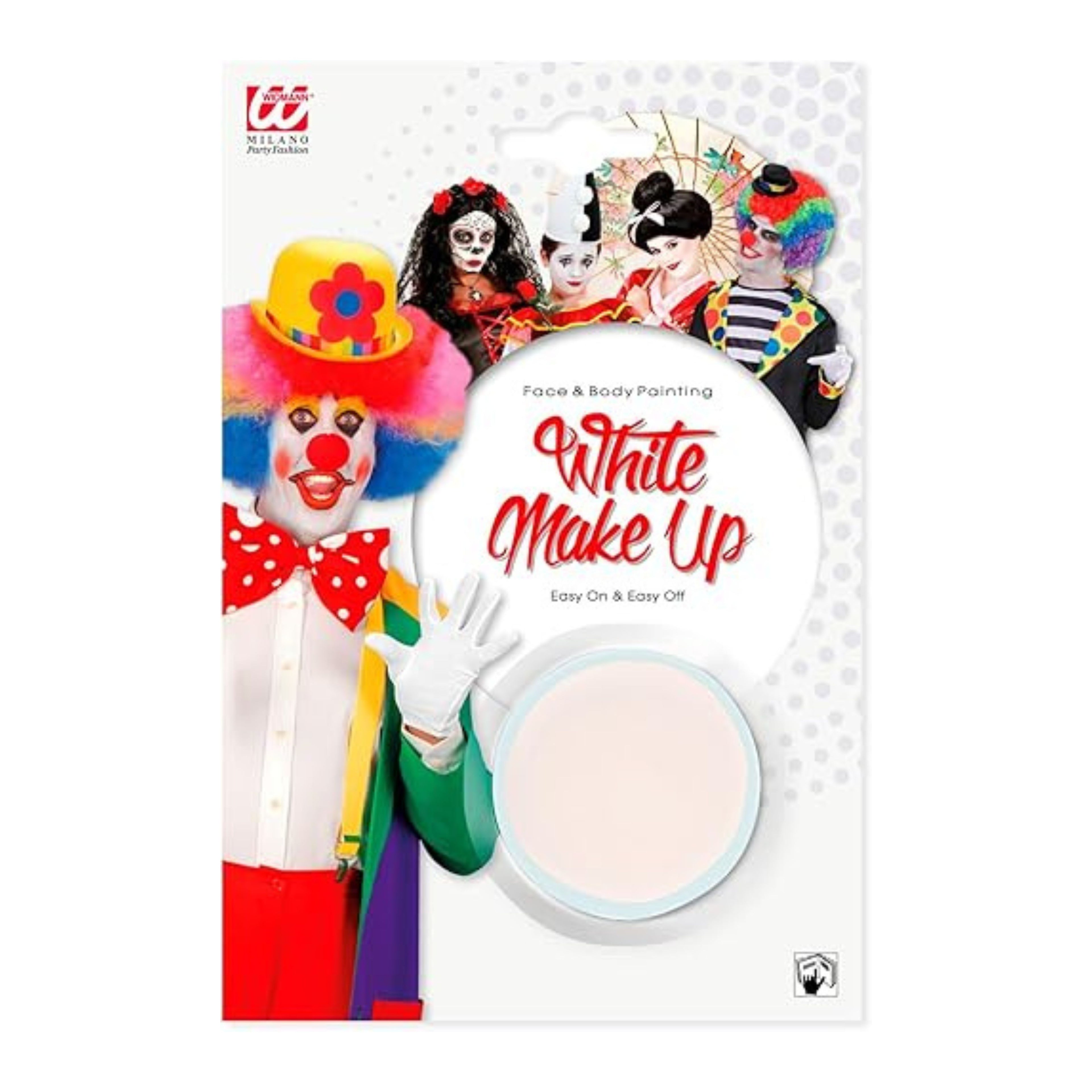 Weiße Schminke Makeup Clown Maske Faschingskostüm Zubehör