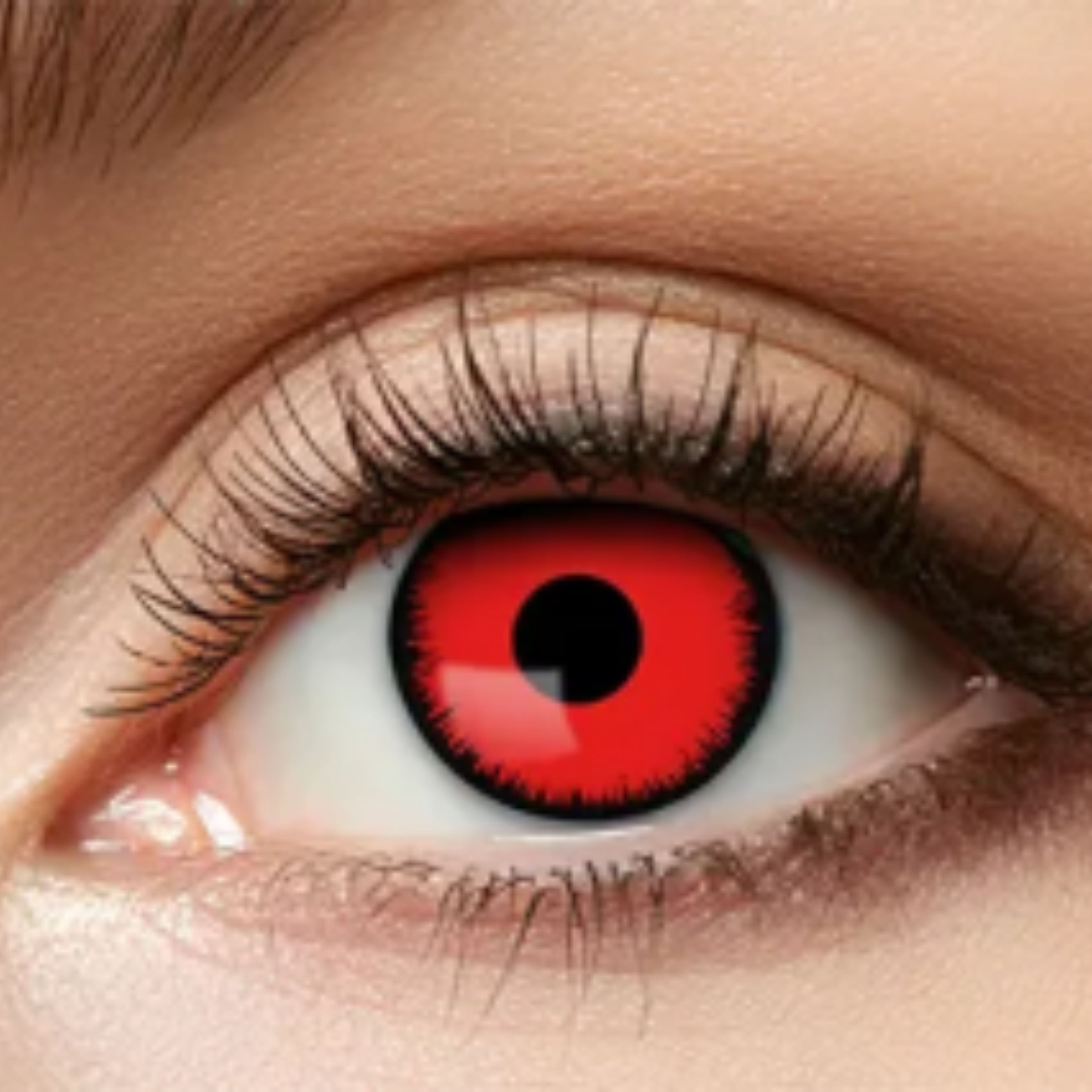Kontaktlinsen rot Horror gruselig Fasching Karneval Kontaktlinsen