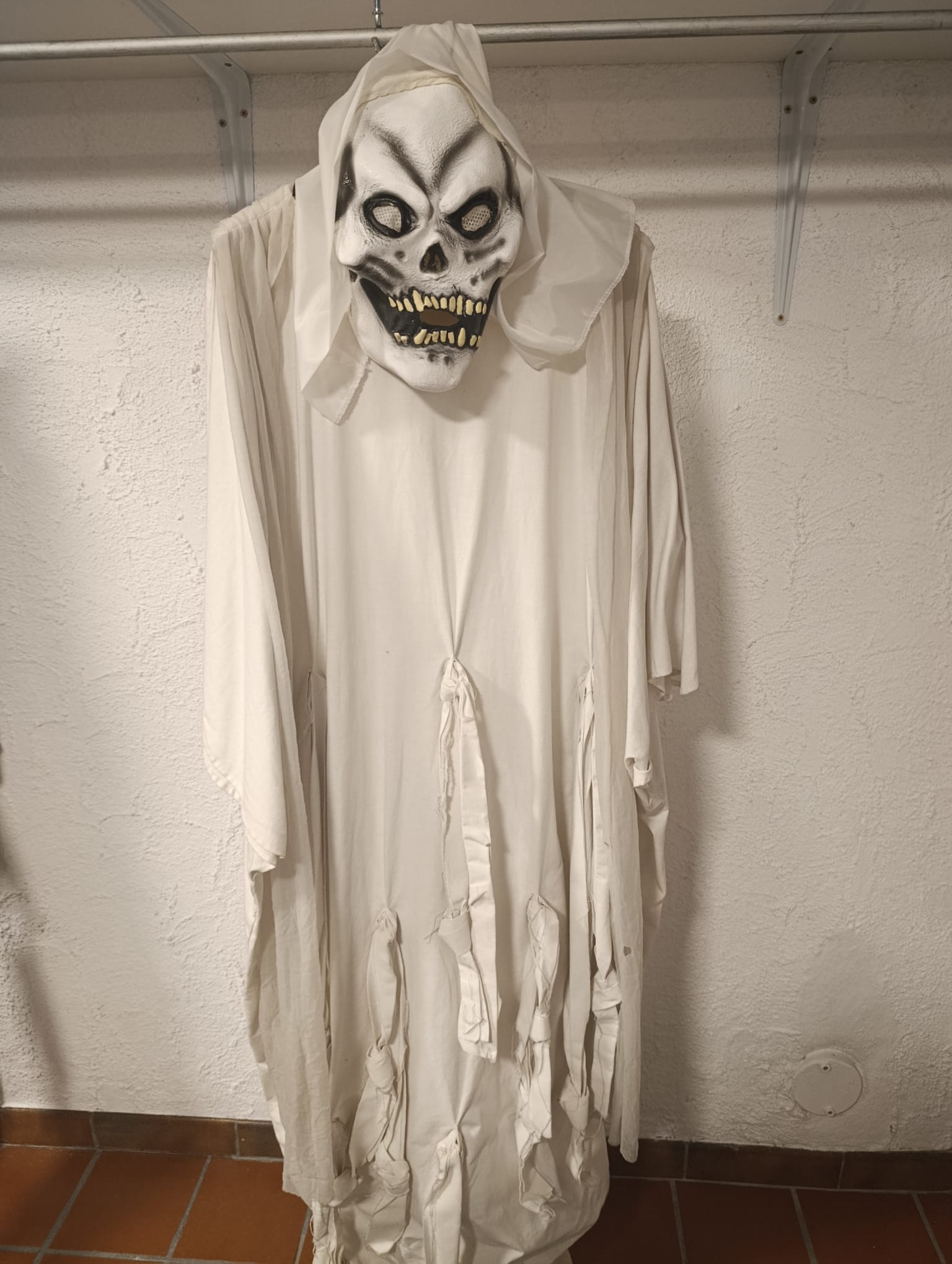 Kostüm Geist Monster Horror weiß mit Maske