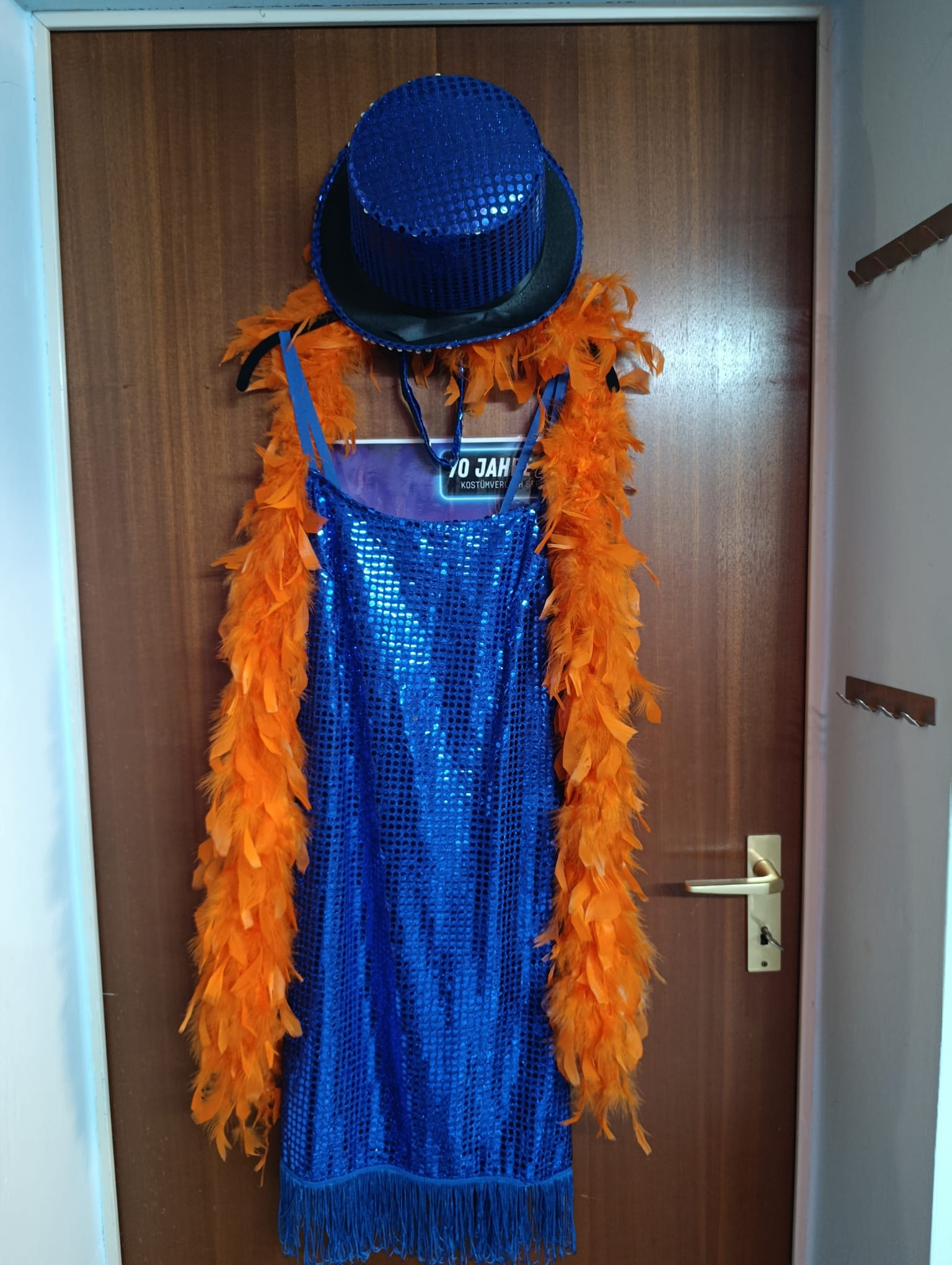 20er Jahre Charleston blau mit Federboa