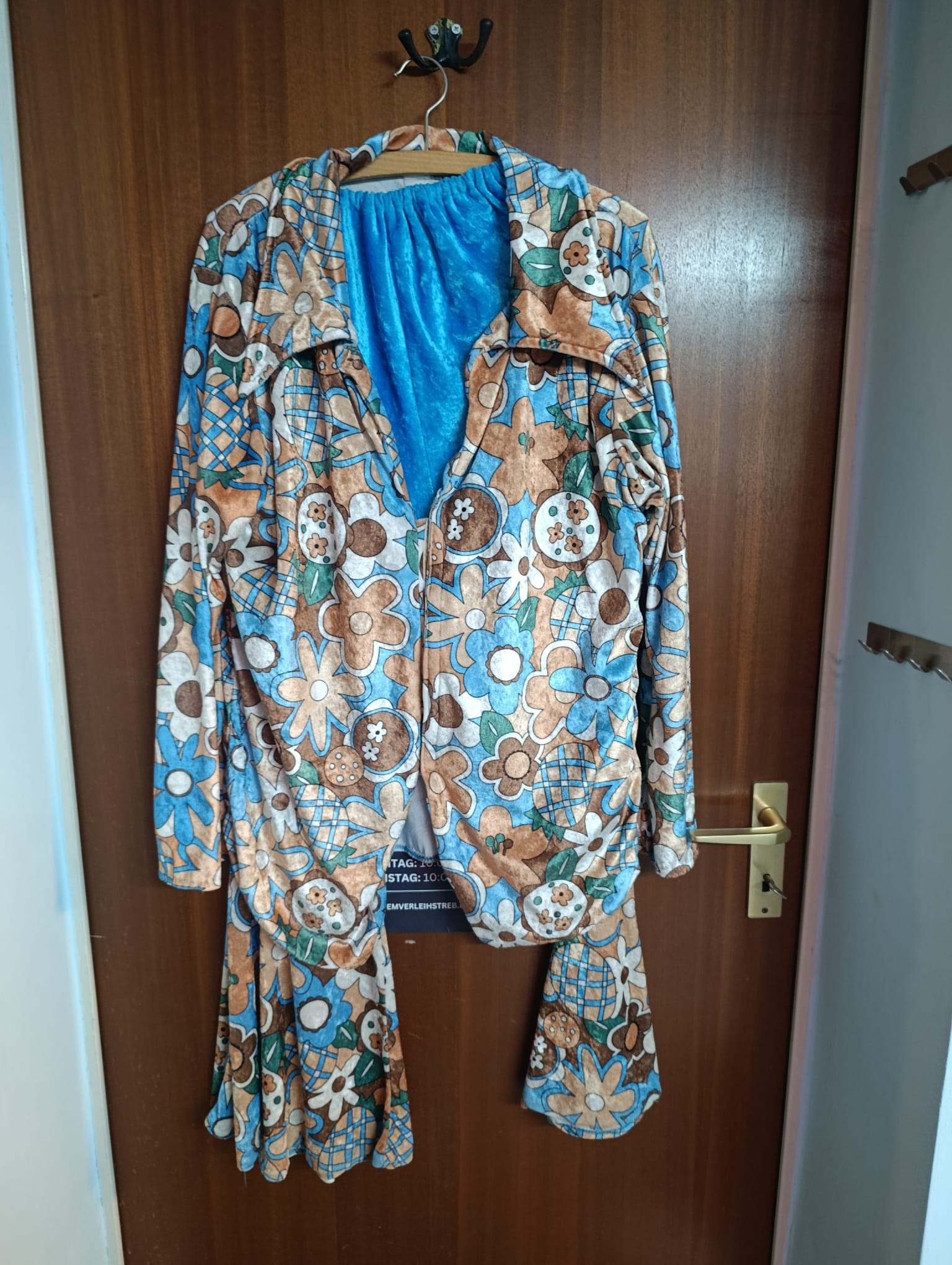 Hippie Abba Kostüm 70er Flower Power Kostüm Herren mit Hose